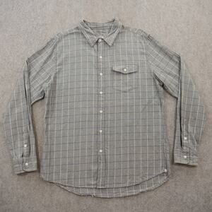Bridge & Burn Shirt Mens Extra Large Gray Button Up Long Sleeve Twill Plaid